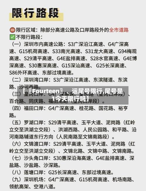 【〖Fourteen〗、运尾号限行,尾号是1今天限行吗】-第2张图片