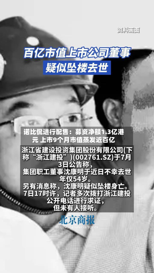 诺比侃进行配售：募资净额1.3亿港元 上市9个月市值蒸发近百亿