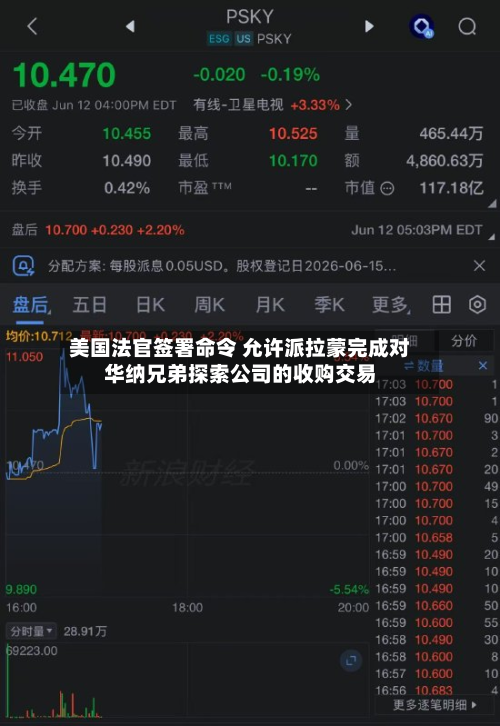 美国法官签署命令 允许派拉蒙完成对华纳兄弟探索公司的收购交易