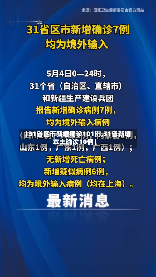 【31省区市新增确诊101例,31省新增本土确诊10例】