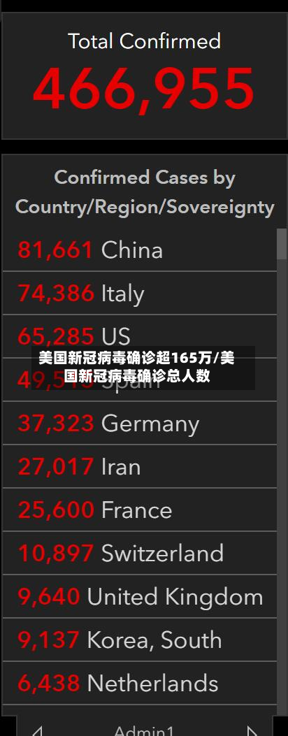 美国新冠病毒确诊超165万/美国新冠病毒确诊总人数