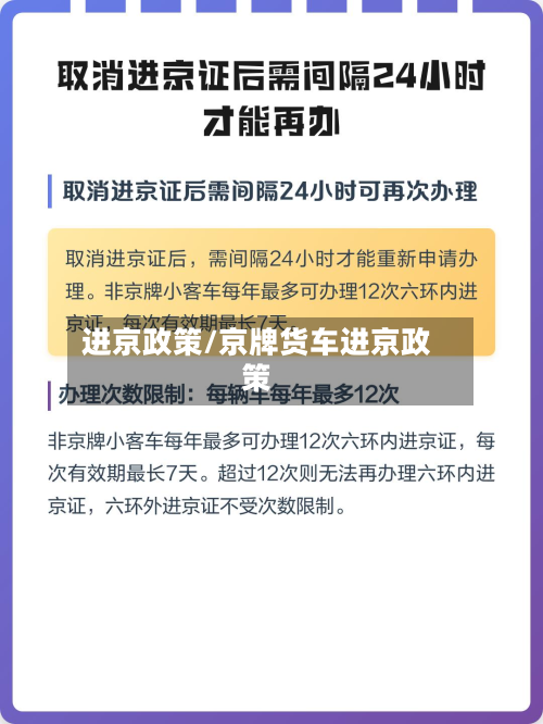 进京政策/京牌货车进京政策
