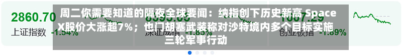 周二你需要知道的隔夜全球要闻：纳指创下历史新高 SpaceX股价大涨超7%；也门胡塞武装称对沙特境内多个目标实施三轮军事行动-第2张图片
