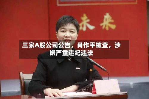 三家A股公司公告，肖作平被查，涉嫌严重违纪违法-第3张图片