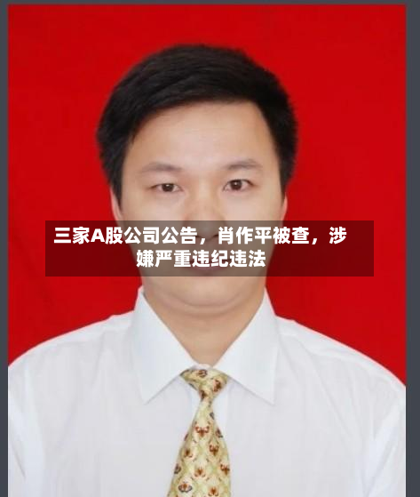 三家A股公司公告，肖作平被查，涉嫌严重违纪违法