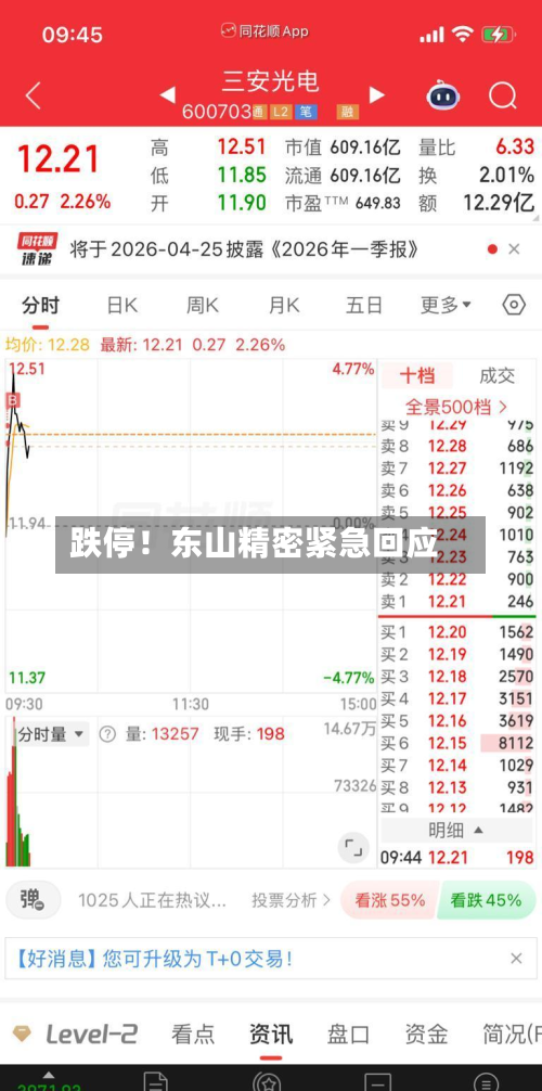 跌停!东山精密紧急回应-第2张图片