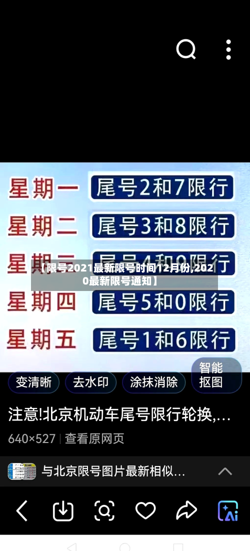 【限号2021最新限号时间12月份,2020最新限号通知】