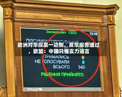 欧洲对华投票一边倒，反华报告通过	，欧盟：中国只懂实力语言-第2张图片