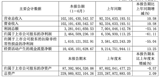 长城汽车上半年营收1021亿元增一成，净利跌61%至24.6亿元