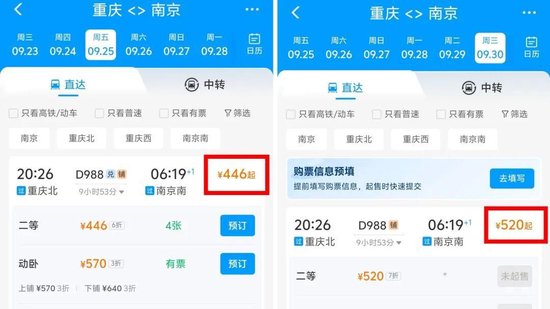 国庆高铁票涨价?12306回应