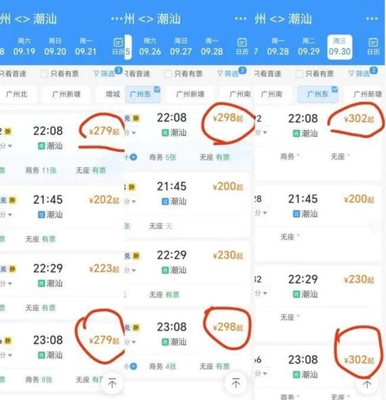 国庆高铁票涨价?12306回应